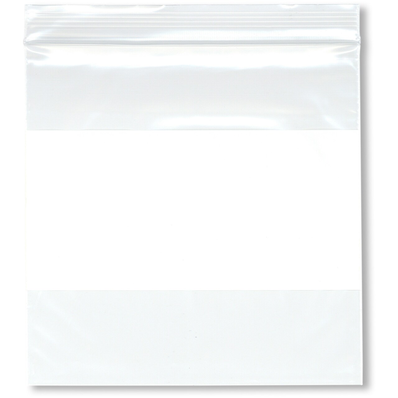 Plymor 5" x 5" (Pack of 100), 2 Mil White-Block Zipper Reclosable Plastic Bags
